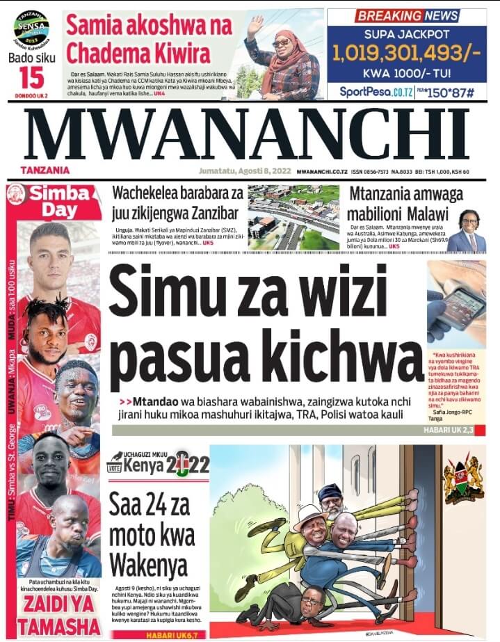 Magazeti ya leo August 8 – Habari kubwa katika Magazeti ya leo