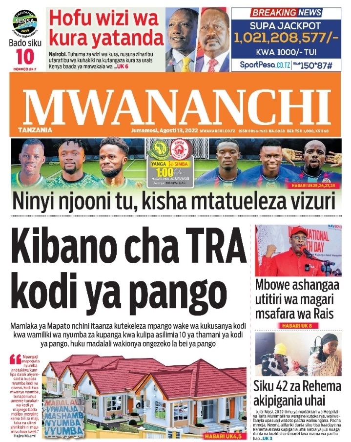 Magazeti ya leo August 13 – Habari kubwa katika Magazeti ya leo