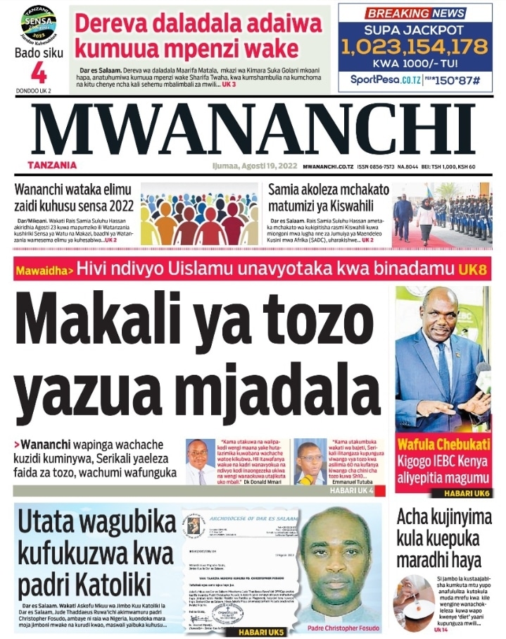 Magazeti ya leo August 19 – Habari kubwa katika Magazeti ya leo