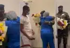 Nurse screams in joy as her soldier lover shows up unannounced at her workplace, and gifts her flowers (Video)